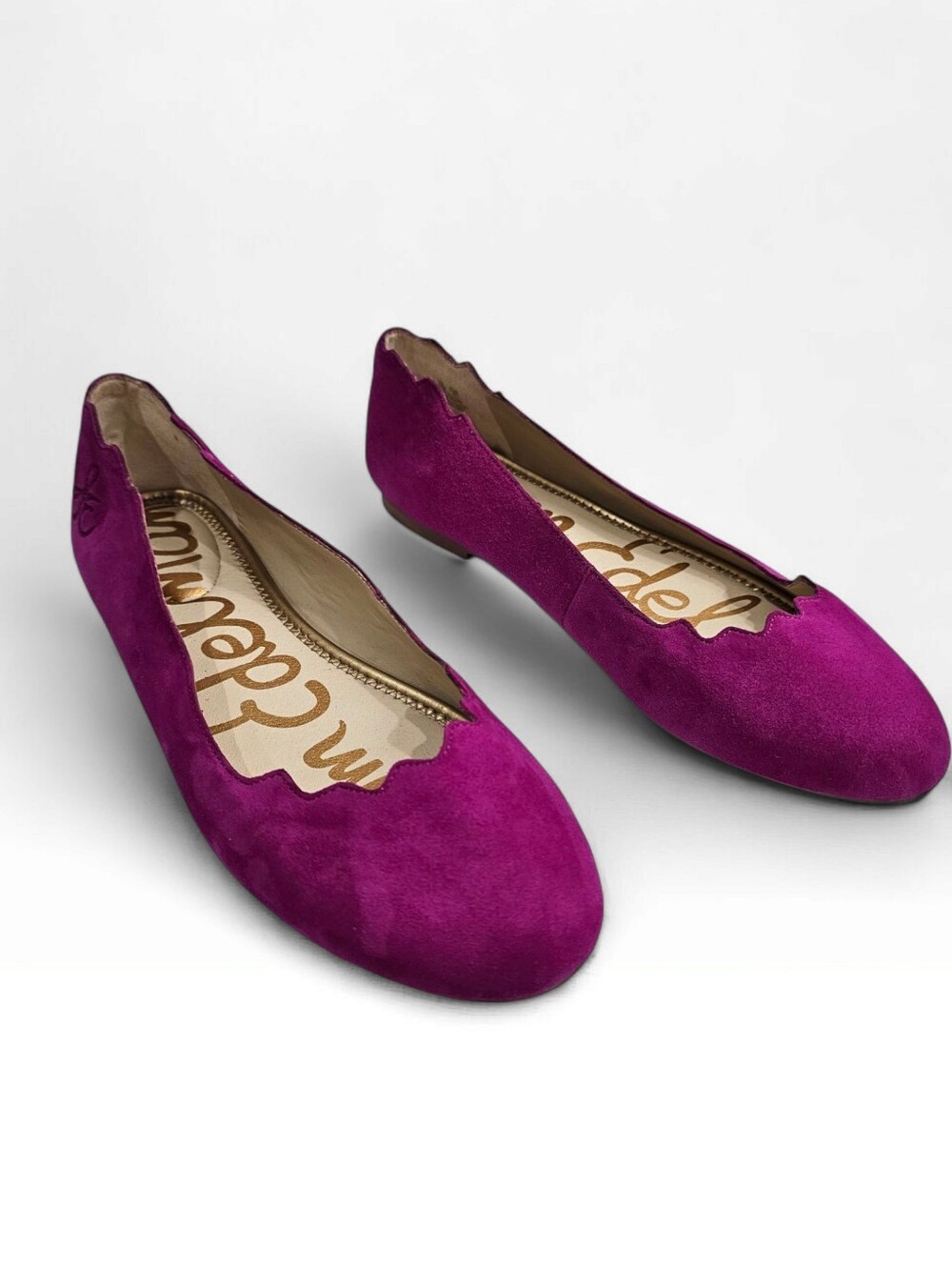 SAM EDELMAN Finnegan Suede Purple Fuchsia Ballet Flats 10M